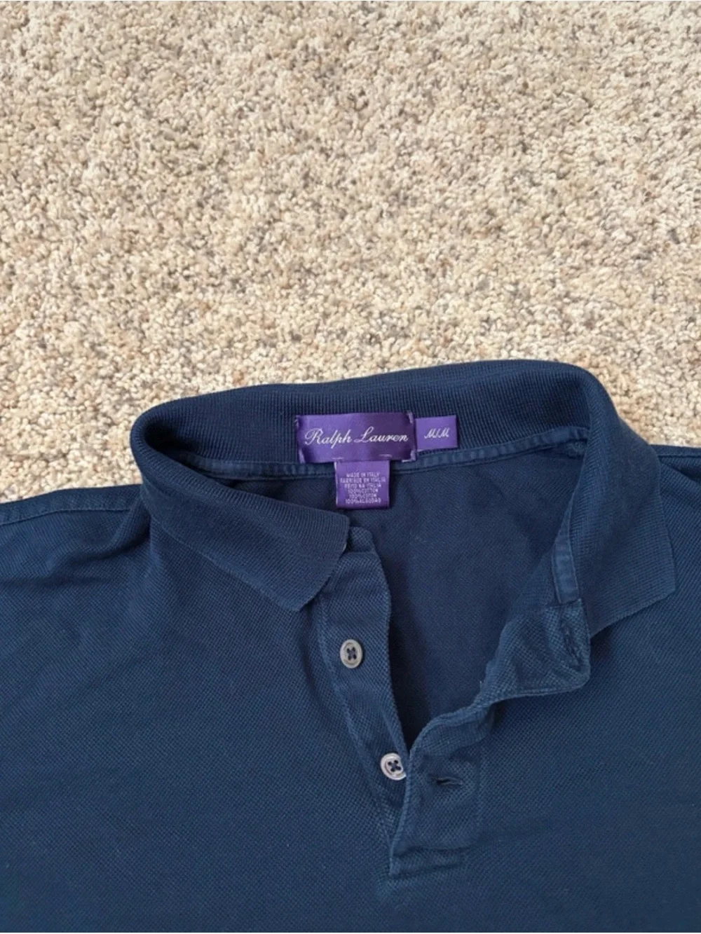 Ralph Lauren Purple Label Navy Short-Sleeve Polo